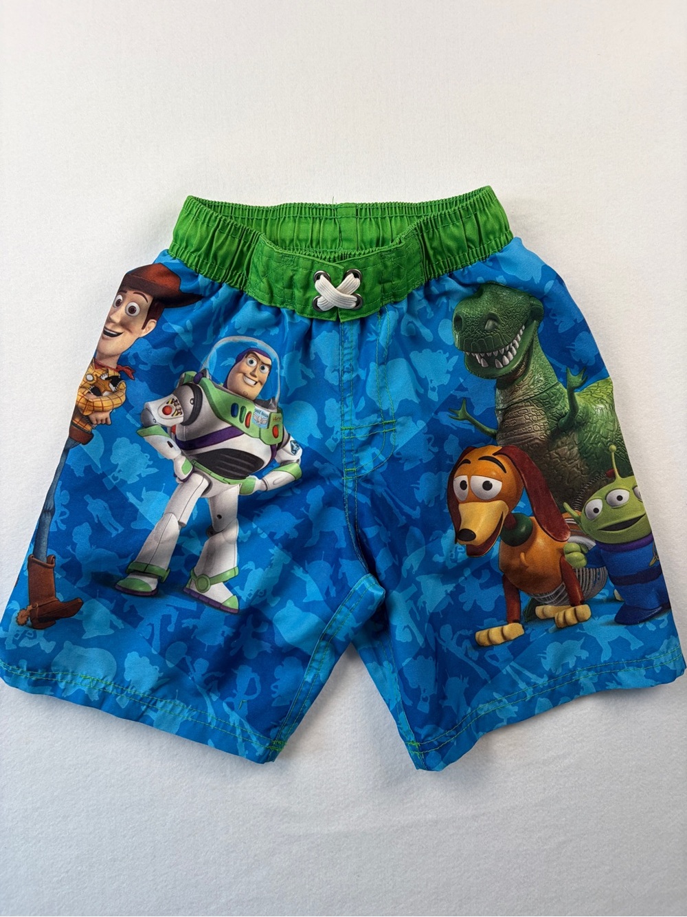 Disney Pixar Toy Story 3 Board Shorts Kids Size 7 Buzz Woody Jessie Rex‎ Slinky